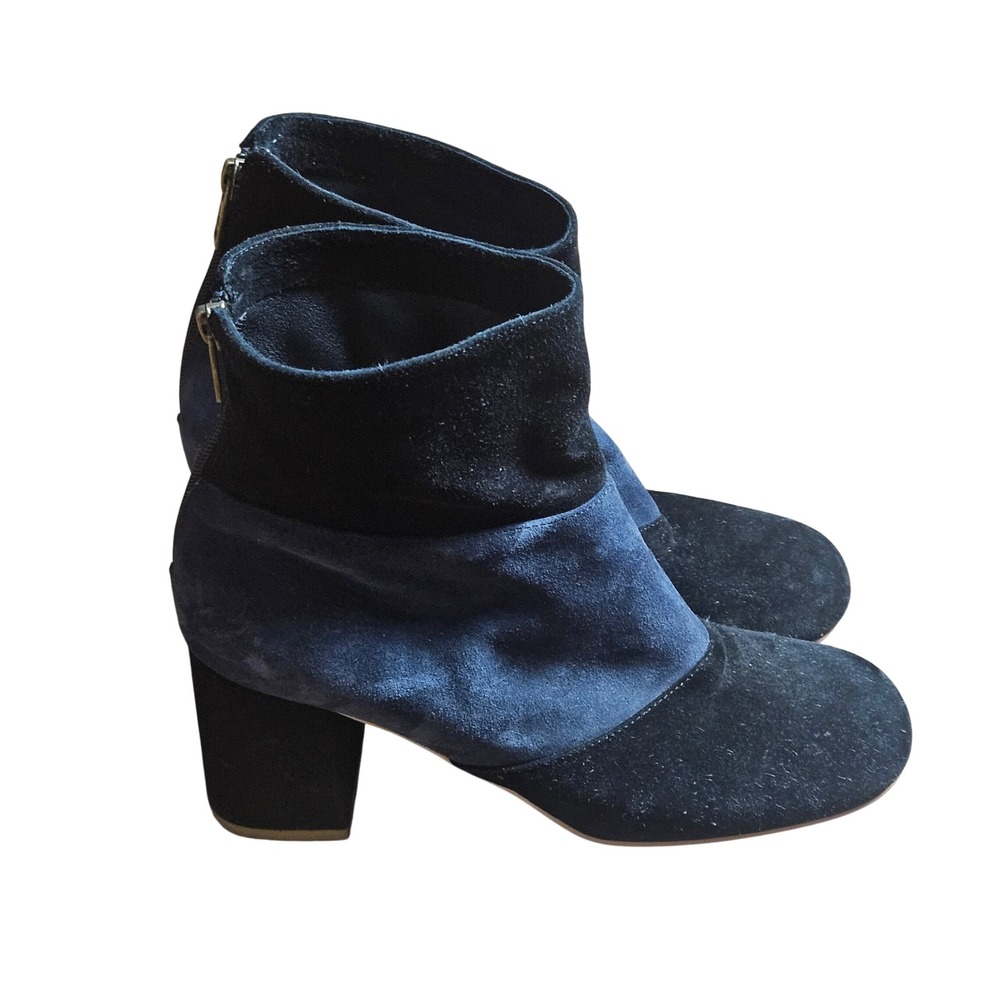 See by Chloe Mila Two-Tone Suede Ankle Boots Colorblock 39 US 8.5 Quiet Luxury